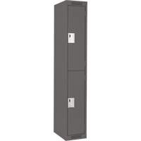 Clean Line Lockers, 2 -tier, 12" x 18" x 72", Steel, Charcoal, Rivet (Assembled) Groupe Belzile Dickner