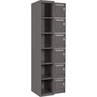 Clean Line Lockerette, 6 -tier, Bank of 4, 48" x 18" x 72", Steel, Charcoal, Rivet (Assembled) Groupe Belzile Dickner