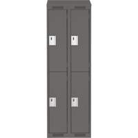 Clean Line Lockers, 2 -tier, Bank of 2, 24" x 18" x 78", Steel, Charcoal, Rivet (Assembled) Groupe Belzile Dickner