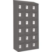 Clean Line Lockerette, 6 -tier, Bank of 3, 36" x 18" x 78", Steel, Charcoal, Rivet (Assembled) Groupe Belzile Dickner