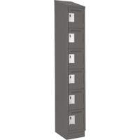 Clean Line Lockerette, 6 -tier, 12" x 18" x 82", Steel, Charcoal, Rivet (Assembled) Groupe Belzile Dickner