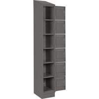 Clean Line Lockerette, 6 -tier, Bank of 4, 48" x 18" x 82", Steel, Charcoal, Rivet (Assembled) Groupe Belzile Dickner