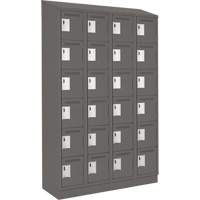 Clean Line Lockerette, 6 -tier, Bank of 4, 48" x 18" x 82", Steel, Charcoal, Rivet (Assembled) Groupe Belzile Dickner