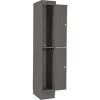 Casiers Clean Line, 2 niveaux, Bloc de 4, 48" x 18" x 76", Acier, Charbon, Rivet (assembl&eacute;) Groupe Belzile Dickner