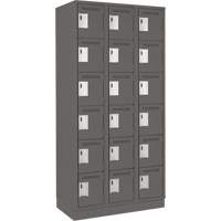 Clean Line Lockerette, 6 -tier, Bank of 3, 36" x 18" x 76", Steel, Charcoal, Rivet (Assembled) Groupe Belzile Dickner