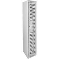 Clean Line Lockers, 12" x 12" x 72", Steel, Grey, Rivet (Assembled), Perforated Groupe Belzile Dickner