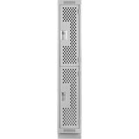 Casiers Clean Line, 2 niveaux, 12" x 18" x 76", Acier, Gris, Rivet (assembl&eacute;), Perfor&eacute; Groupe Belzile Dickner