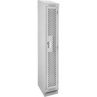 Clean Line Lockers, 12" x 18" x 82", Steel, Grey, Rivet (Assembled), Perforated Groupe Belzile Dickner