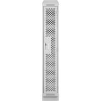 Clean Line Lockers, 12" x 18" x 82", Steel, Grey, Rivet (Assembled), Perforated Groupe Belzile Dickner