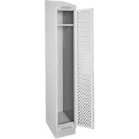 Clean Line Lockers, 12" x 18" x 82", Steel, Grey, Rivet (Assembled), Perforated Groupe Belzile Dickner