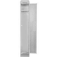 Clean Line Lockers, 12" x 18" x 82", Steel, Grey, Rivet (Assembled), Perforated Groupe Belzile Dickner