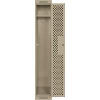 Clean Line Lockers, 12" x 12" x 72", Steel, Beige, Rivet (Assembled), Perforated Groupe Belzile Dickner