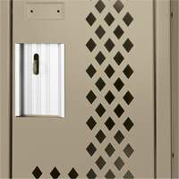 Clean Line Lockers, 2 -tier, 12" x 12" x 72", Steel, Beige, Rivet (Assembled), Perforated Groupe Belzile Dickner