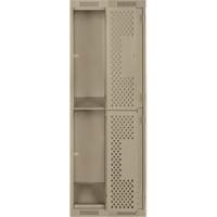 Casiers Clean Line, 2 niveaux, Bloc de 2, 24" x 12" x 72", Acier, Beige, Rivet (assembl&eacute;), Perfor&eacute; Groupe Belzile Dickner
