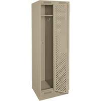 Clean Line Lockers, Bank of 2, 24" x 15" x 76", Steel, Beige, Rivet (Assembled), Perforated Groupe Belzile Dickner