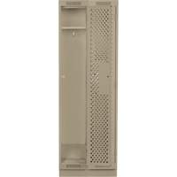 Clean Line Lockers, Bank of 2, 24" x 15" x 76", Steel, Beige, Rivet (Assembled), Perforated Groupe Belzile Dickner