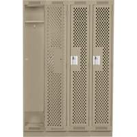 Casiers Clean Line, Bloc de 4, 48" x 15" x 76", Acier, Beige, Rivet (assembl&eacute;), Perfor&eacute; Groupe Belzile Dickner