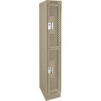 Casiers Clean Line, 2 niveaux, 12" x 18" x 76", Acier, Beige, Rivet (assembl&eacute;), Perfor&eacute; Groupe Belzile Dickner