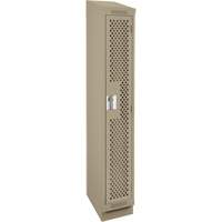 Clean Line Lockers, 12" x 18" x 82", Steel, Beige, Rivet (Assembled), Perforated Groupe Belzile Dickner