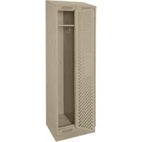 Clean Line Lockers, Bank of 2, 24" x 18" x 82", Steel, Beige, Rivet (Assembled), Perforated Groupe Belzile Dickner