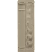Clean Line Lockers, Bank of 2, 24" x 18" x 82", Steel, Beige, Rivet (Assembled), Perforated Groupe Belzile Dickner