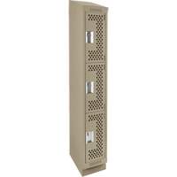 Casiers Clean Line, 3 niveaux, 12" x 12" x 82", Acier, Beige, Rivet (assembl&eacute;), Perfor&eacute; Groupe Belzile Dickner