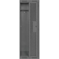 Clean Line Lockers, Bank of 2, 24" x 15" x 72", Steel, Charcoal, Rivet (Assembled), Perforated Groupe Belzile Dickner