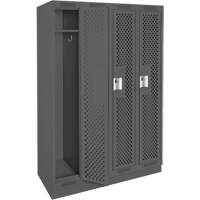 Casiers Clean Line, Bloc de 4, 48" x 15" x 76", Acier, Charbon, Rivet (assembl&eacute;), Perfor&eacute; Groupe Belzile Dickner