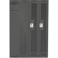 Casiers Clean Line, Bloc de 4, 48" x 15" x 76", Acier, Charbon, Rivet (assembl&eacute;), Perfor&eacute; Groupe Belzile Dickner