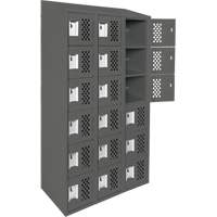 Assembled Lockerettes Clean Line Perforated Economy Lockers, 6 -tier, Bank of 3, 18" x 72" x 12", Steel Groupe Belzile Dickner