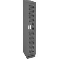 Clean Line Lockers, 12" x 18" x 82", Steel, Charcoal, Rivet (Assembled), Perforated Groupe Belzile Dickner