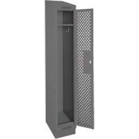 Clean Line Lockers, 12" x 18" x 82", Steel, Charcoal, Rivet (Assembled), Perforated Groupe Belzile Dickner