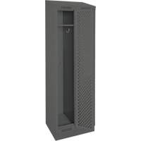 Clean Line Lockers, Bank of 2, 24" x 18" x 82", Steel, Charcoal, Rivet (Assembled), Perforated Groupe Belzile Dickner