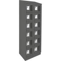 Clean-Line Perforated Lockerette, 6 -tier, Bank of 2, 15" x 72" x 12", Steel Groupe Belzile Dickner