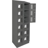 Clean-Line Perforated Lockerette, 6 -tier, Bank of 2, 15" x 72" x 12", Steel Groupe Belzile Dickner