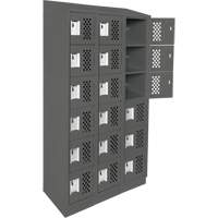 Clean-Line Perforated Lockerette, 6 -tier, Bank of 3, 12" x 72" x 12", Steel Groupe Belzile Dickner