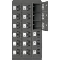 Clean-Line Perforated Lockerette, 6 -tier, Bank of 3, 12" x 72" x 12", Steel Groupe Belzile Dickner