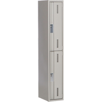 Concorde Heavy-Duty Lockers, 2 -tier, 12" x 18" x 72", Steel, Grey, Welded (Assembled) Groupe Belzile Dickner