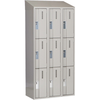 Concorde Heavy-Duty Lockers, 3 -tier, Bank of 3, 36" x 18" x 78", Steel, Grey, Welded (Assembled) Groupe Belzile Dickner