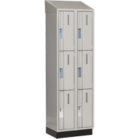 Concorde Heavy-Duty Lockers, 3 -tier, Bank of 2, 24" x 18" x 82", Steel, Grey, Welded (Assembled) Groupe Belzile Dickner