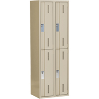 Casiers robustes Concorde, 2 niveaux, Bloc de 2, 24" x 18" x 72", Acier, Beige, Soud&eacute; (assembl&eacute;) Groupe Belzile Dickner