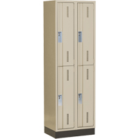 Casiers robustes Concorde, 2 niveaux, Bloc de 2, 24" x 18" x 76", Acier, Beige, Soud&eacute; (assembl&eacute;) Groupe Belzile Dickner