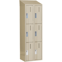 Casiers robustes Concorde, 3 niveaux, Bloc de 2, 24" x 18" x 78", Acier, Beige, Soud&eacute; (assembl&eacute;) Groupe Belzile Dickner
