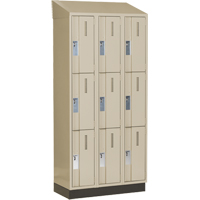 Casiers robustes Concorde, 3 niveaux, Bloc de 3, 36" x 18" x 82", Acier, Beige, Soud&eacute; (assembl&eacute;) Groupe Belzile Dickner