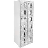 Clean Line Lockerettes, 6 -tier, Bank of 2, 18" x 72" x 12", Steel Groupe Belzile Dickner