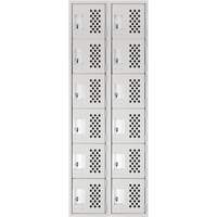 Clean Line Lockerettes, 6 -tier, Bank of 2, 18" x 72" x 12", Steel Groupe Belzile Dickner