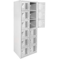 Clean Line Lockerettes, 6 -tier, Bank of 2, 18" x 72" x 12", Steel Groupe Belzile Dickner
