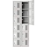 Clean Line Lockerettes, 6 -tier, Bank of 2, 18" x 72" x 12", Steel Groupe Belzile Dickner