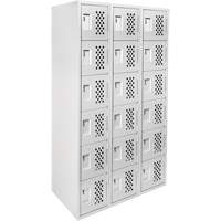 Clean Line Lockerettes, 6 -tier, Bank of 3, 18" x 72" x 12", Steel Groupe Belzile Dickner