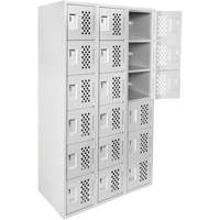 Clean Line Lockerettes, 6 -tier, Bank of 3, 18" x 72" x 12", Steel Groupe Belzile Dickner